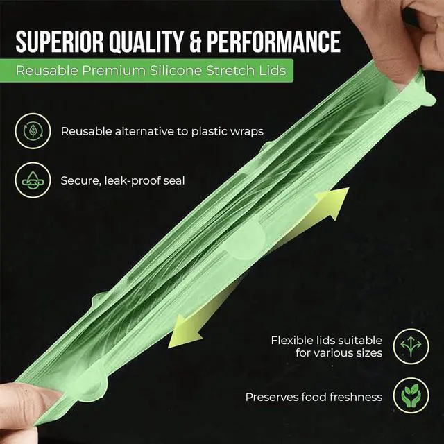 Alt view image 6 of 6 - Reusable Silicone Stretch Lids Set of 6 | Green | BPA-Free Food Covers for Bowls, Pots & Jars