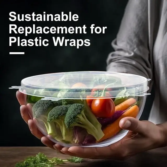 Alt view image 6 of 7 - 14 PCS Reusable Premium Silicone Stretch Lids for Food Storage, Flexible Elastic Heat-Resistant Silicone Bowl Covers, Cups, Cans, 7 Different Sizes, Keep Food Fresh