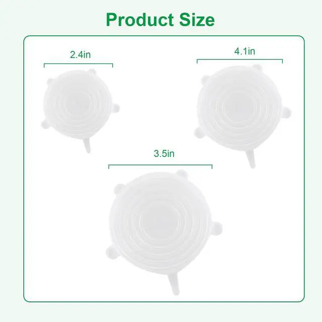 Alt view image 2 of 6 - Small Silicone Stretch Lids 12 Pack Reusable Food Covers,Flexible Silicone for Bowls, Containers, Fruits Airtight & Leakproof Seal for Kitchen Storage (Transparent)