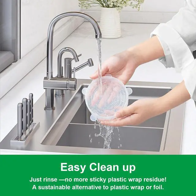 Alt view image 6 of 6 - Small Silicone Stretch Lids 12 Pack Reusable Food Covers,Flexible Silicone for Bowls, Containers, Fruits Airtight & Leakproof Seal for Kitchen Storage (Transparent)