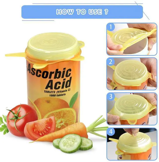 Alt view image 3 of 7 - Silicone Stretch Lids, 12 Pack Small, Reusable Durable Food Storage Covers for Cups Small Bowls Cans Jars Fruits Vegetables, the Same Sizes of 2.6 Inch (Can Stretches to 3.5 Inches)