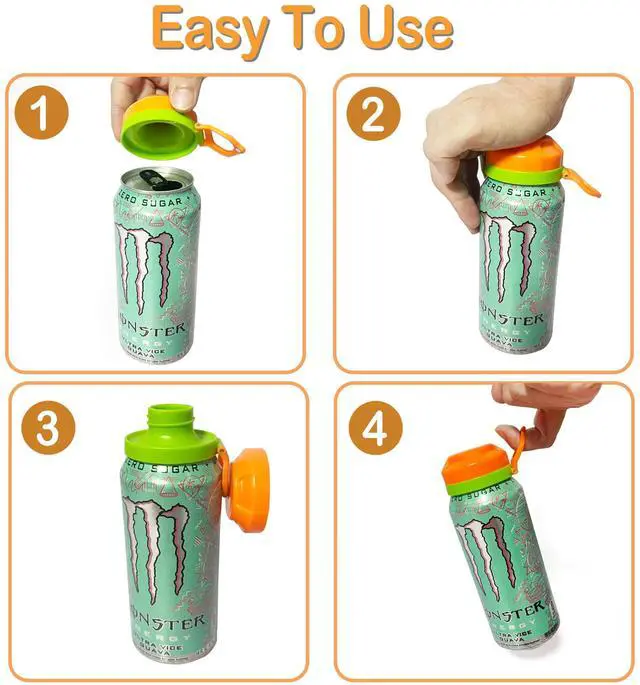 Alt view image 7 of 7 - ORIGINAL CREATOR - 4 Pack Magnetic Soda Can Lids Reusable Airtight Can Covers, BPA-Free, Easy to Use, Keep Drinks Fresh & Bug/Dust Free, Fits Standard Cans, Great for BBQ, Beach & Party.