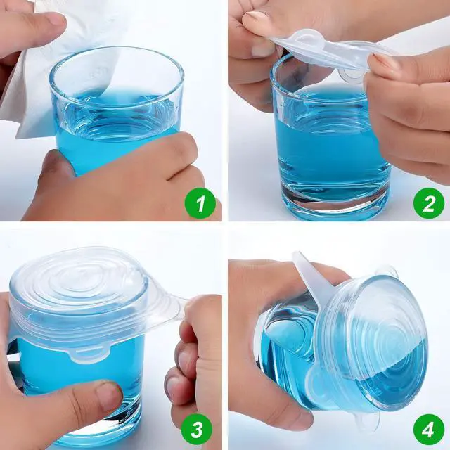 Alt view image 6 of 7 - 16 Pack Silicone Jar Covers Same Size Silicone Jar Cap Stretch Lids Thicker Reusable Container Cover, Expandable Food Storage Covers Dishwasher and Freezer Safe 2.6-3.3 Inch(Multicolor)