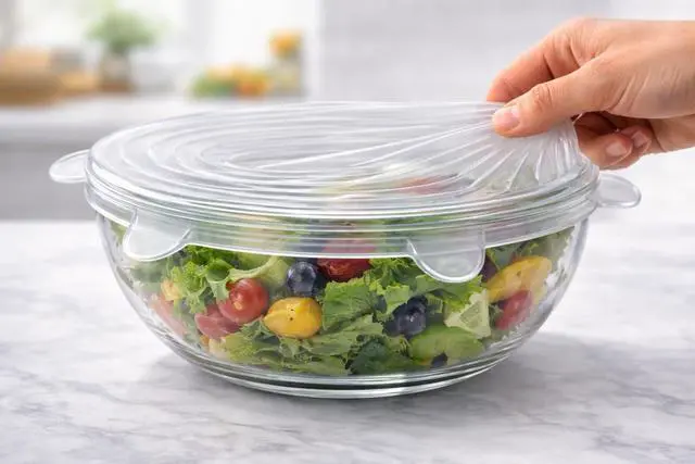 Alt view image 4 of 7 - Reusable Silicone Food Covers 12-Pack Round & Rectangular Lids | BPA-Free, Eco-Friendly, Airtight Seal for Bowls, Containers & Fruits | Microwave & Dishwasher Safe