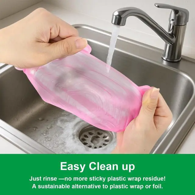 Alt view image 6 of 6 - Silicone Stretch Lids 6 Pack Reusable Food Covers,Flexible Silicone for Bowls, Containers, Fruits Airtight & Leakproof Seal for Kitchen Storage(pink)