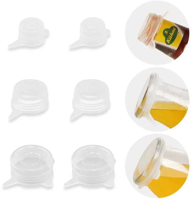 Alt view image 2 of 6 - Extra Small Silicone Stretch Lids Reusable Silicone Jar Cover 3 Different Sizes Fit to 1.2 Inch to 2.4 Inch Small Jars,Food Cans,Bottles 6 Pack