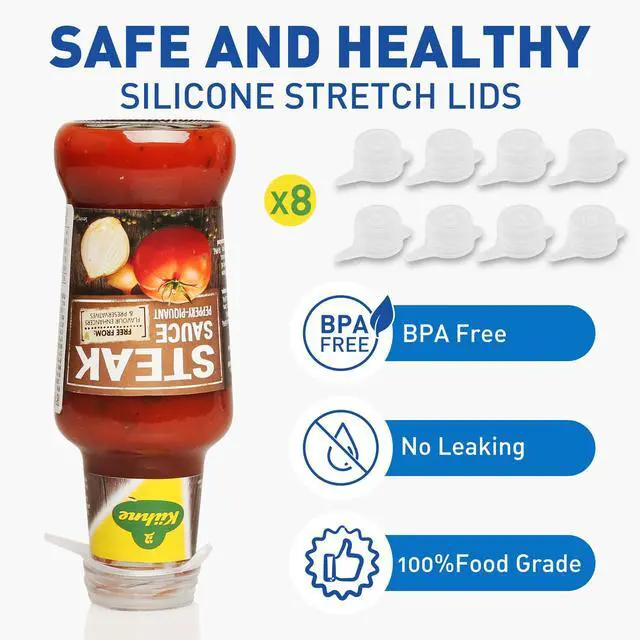 Alt view image 4 of 6 - Extra Small Silicone Stretch Lids Reusable Silicone Jar Cover 3 Different Sizes Fit to 1.2 Inch to 2.4 Inch Small Jars,Food Cans,Bottles 6 Pack