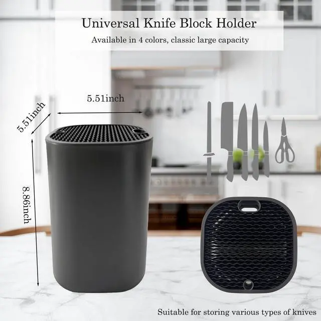 Alt view image 2 of 7 - Knife Block with Scissors & Sharpening Rod Slots for Countertop