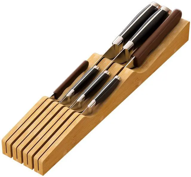 Main image of Knife Drawer Organizer (Natural, 7 Knives Organizer)