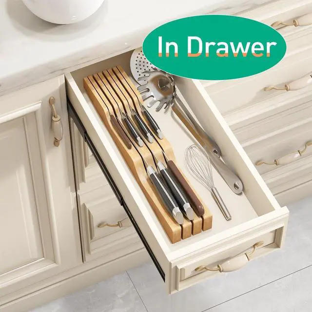 Alt view image 3 of 4 - Knife Drawer Organizer (Natural, 7 Knives Organizer)