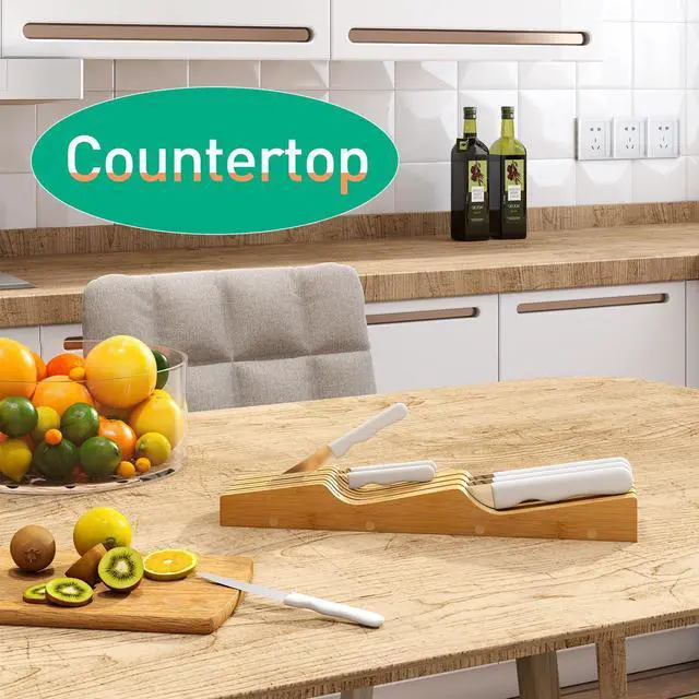 Alt view image 4 of 4 - Knife Drawer Organizer (Natural, 7 Knives Organizer)
