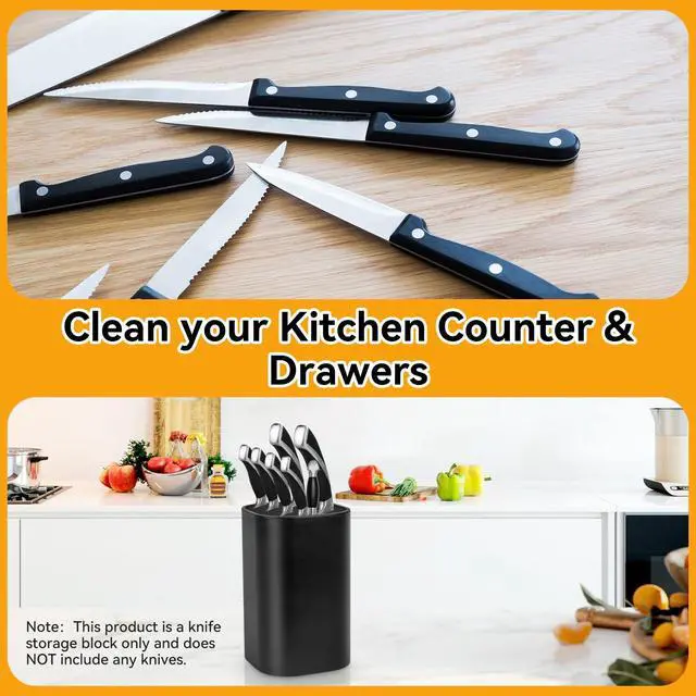 Alt view image 6 of 7 - Knife Block Without Knives, 2 in 1 Detachable Kitchen Knife Holder