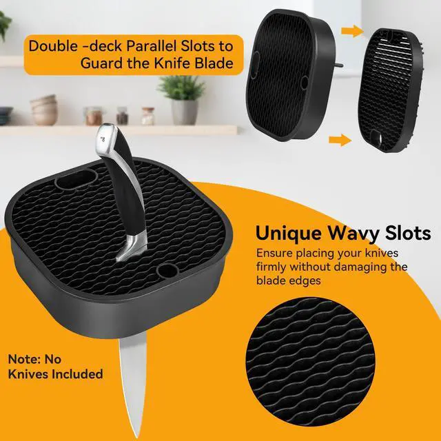 Alt view image 5 of 7 - Knife Block Without Knives, 2 in 1 Detachable Kitchen Knife Holder