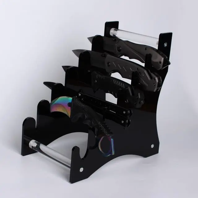 Alt view image 4 of 7 - Knife Display Stand,Knife Holder Knife Storage Rack Acrylic Knife Display Case for display collectible knives (Black)