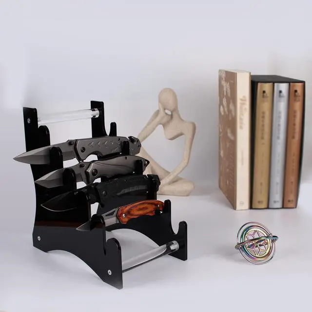 Alt view image 6 of 7 - Knife Display Stand,Knife Holder Knife Storage Rack Acrylic Knife Display Case for display collectible knives (Black)