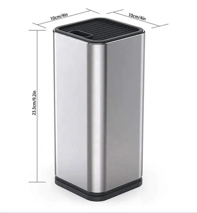 Alt view image 3 of 7 - Universal Knife Block Holder, Stainless Steel Knife Stand Without Knives, Safe Space Saver Stable Knife Storage with Scissors Slot, Detachable for Easy Cleaning, Kitchen Organizer, Silver