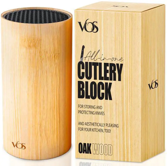 Main image of Universal Knife Block - Countertop Knife Block Without Knives - Knife Holder with Non-Slip Base Sturdy Knife Organizer - Space Saving Knife Stand, Sleek & Modern Knife Rack - Bamboo