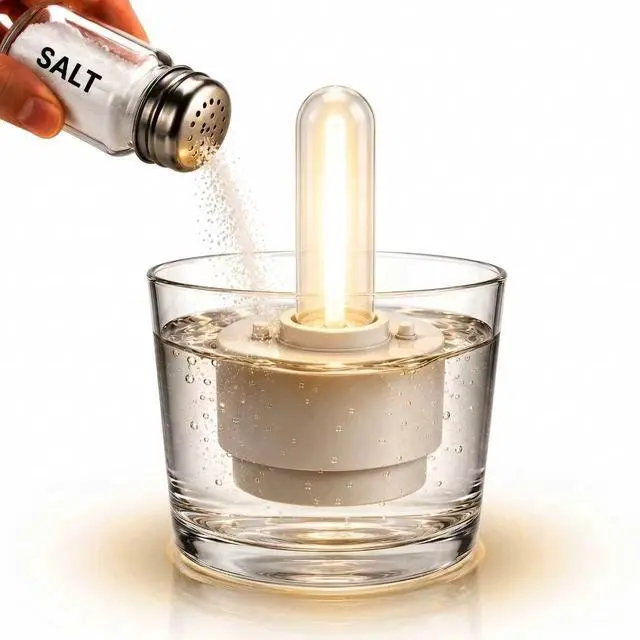 Main image of Saltwater Camping Candle Lantern, Water and Salt Powered, up to 180 Hours per Activation, for Camping, Hiking, Fishing