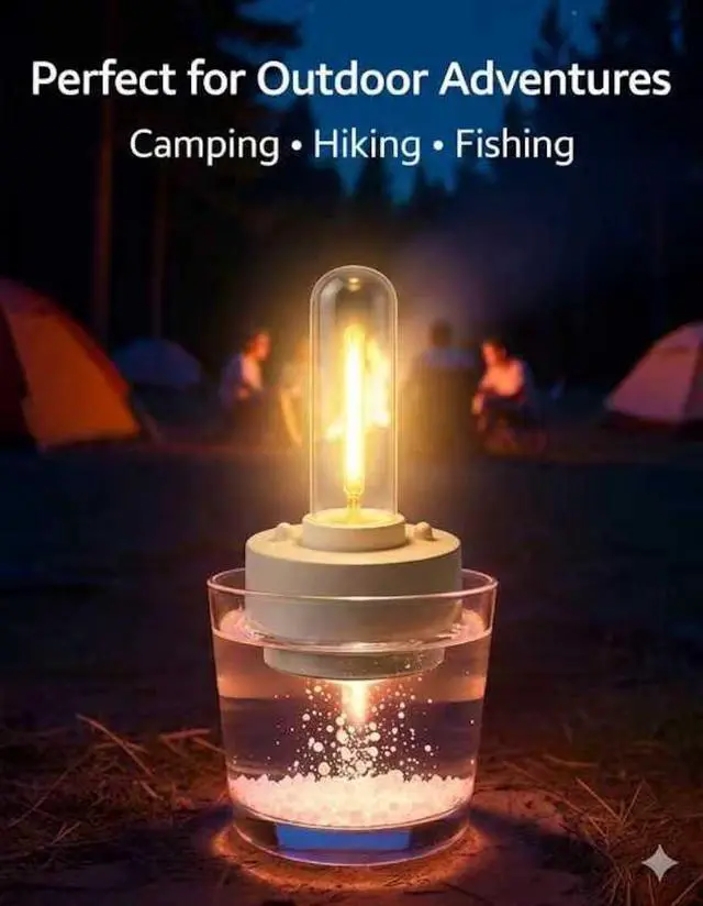Alt view image 7 of 7 - Saltwater Camping Candle Lantern, Water and Salt Powered, up to 180 Hours per Activation, for Camping, Hiking, Fishing