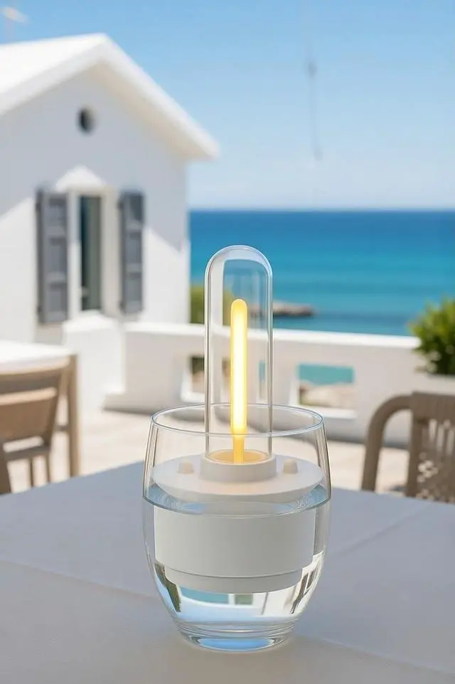 Alt view image 2 of 7 - Warm Harmony Salt Water Candle Lamp, Floating Waterproof LED Light, Warm White, Portable, for Camping, Fishing and Indoor Power Outages