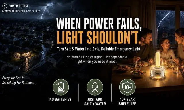 Alt view image 3 of 7 - Warm Harmony Salt Water Candle Lamp, Floating Waterproof LED Light, Warm White, Portable, for Camping, Fishing and Indoor Power Outages