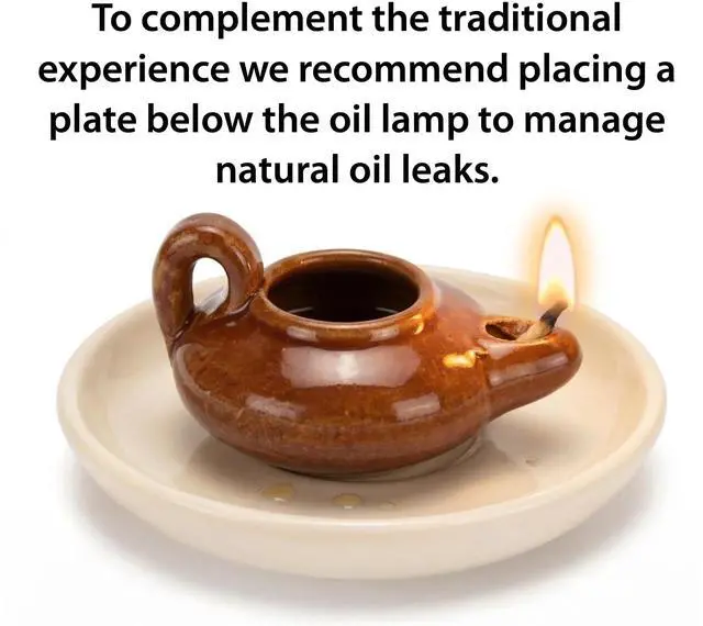 Alt view image 3 of 7 - Biblical Herodian Clay Oil Lamp Authentic Glazed Replica from The Time of Jesus - Handmade Holy Land Christian Faith Gift