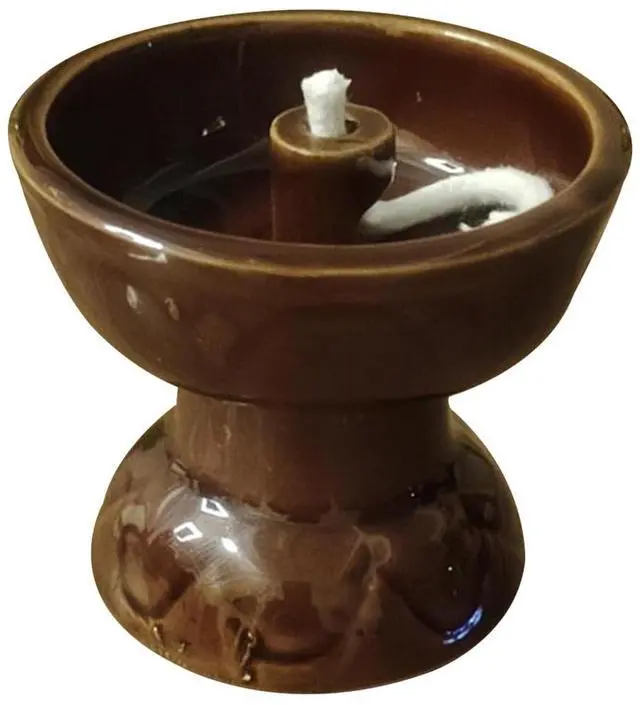 Main image of Ceramic Vintage Oil Lamp Kerosene Lantern Oil Lamp Decorative Light Vintage Paraffin Antique Candle Holder for Living Room Ambient Light (2.67X2.67X2.36 Inch)