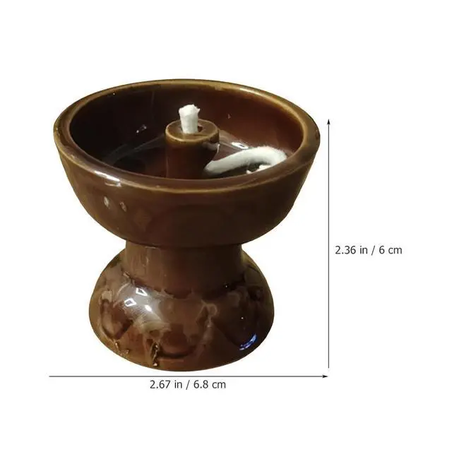 Alt view image 2 of 7 - Ceramic Vintage Oil Lamp Kerosene Lantern Oil Lamp Decorative Light Vintage Paraffin Antique Candle Holder for Living Room Ambient Light (2.67X2.67X2.36 Inch)