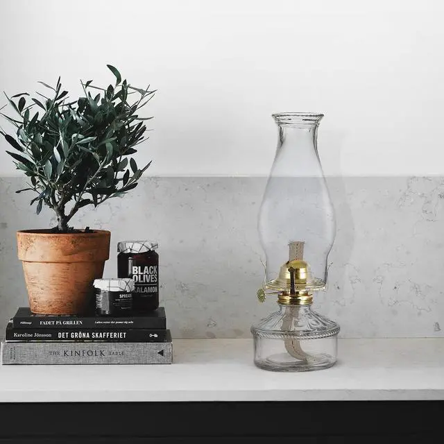 Alt view image 3 of 5 - Warm Home Mood Lighting Classic Kerosene Lamp for Indoor Use Large Clear Glass Chamber Oil Lamps Lanterns 12.59" Heigh