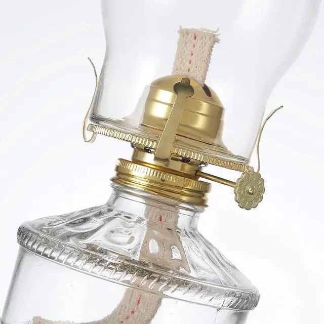 Alt view image 4 of 5 - Warm Home Mood Lighting Classic Kerosene Lamp for Indoor Use Large Clear Glass Chamber Oil Lamps Lanterns 12.59" Heigh