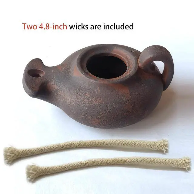Alt view image 2 of 6 - Clay Oil lamp Vintage Replica Imitation Christian Gift Bible Jesus Biblical Oil Ancient Hebrew Oil Lamp (Retro)