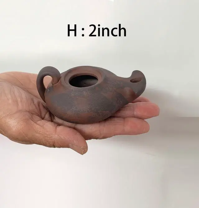 Alt view image 4 of 6 - Clay Oil lamp Vintage Replica Imitation Christian Gift Bible Jesus Biblical Oil Ancient Hebrew Oil Lamp (Retro)