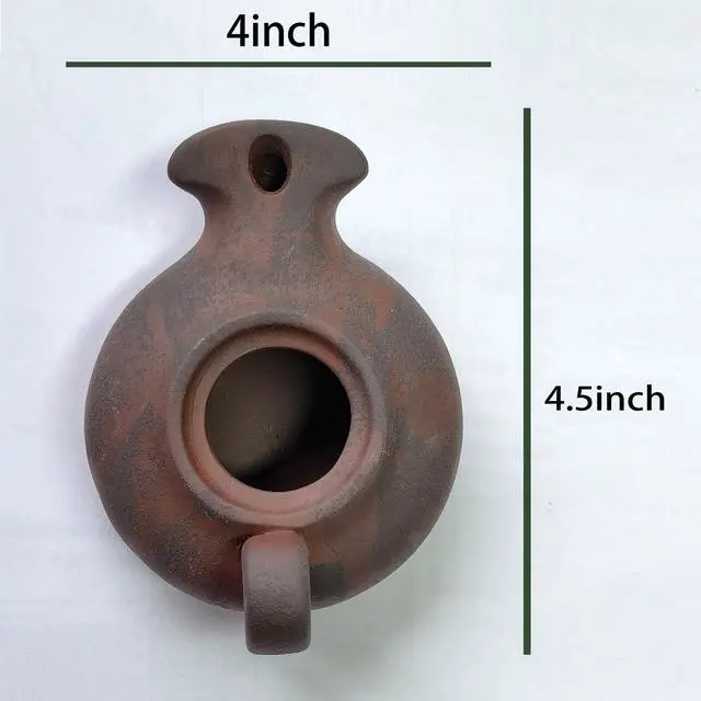 Alt view image 3 of 6 - Clay Oil lamp Vintage Replica Imitation Christian Gift Bible Jesus Biblical Oil Ancient Hebrew Oil Lamp (Retro)