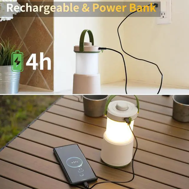 Alt view image 5 of 7 - LED Camping Lantern Rechargeable, 800LM, 230Hours Runtime, 5 Modes Camping Light with Red Light, IPX4 Waterproof Lantern Flashlight for Hurricane,Emergency,Power Outages,Home,Hiking