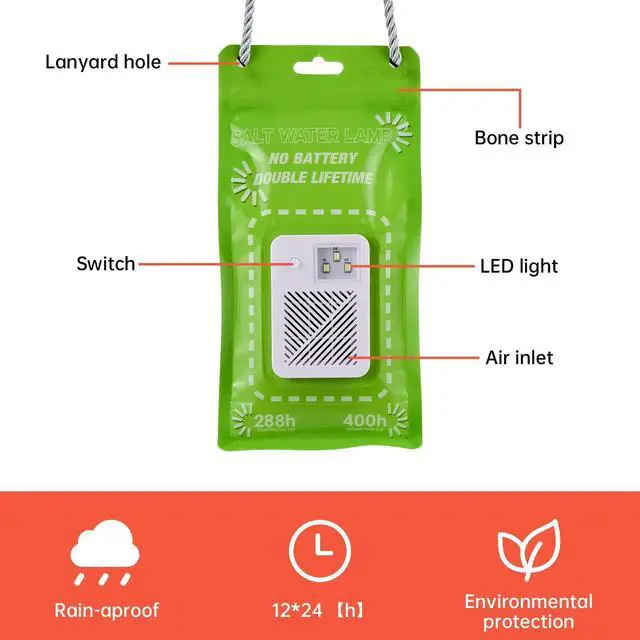 Alt view image 3 of 7 - Portable Salt Water Emergency Light, Battery-Free, Hydro-Powered Non-polluting Outdoor Camping Light for Outdoor Activities, Lasts up to 288 Hours