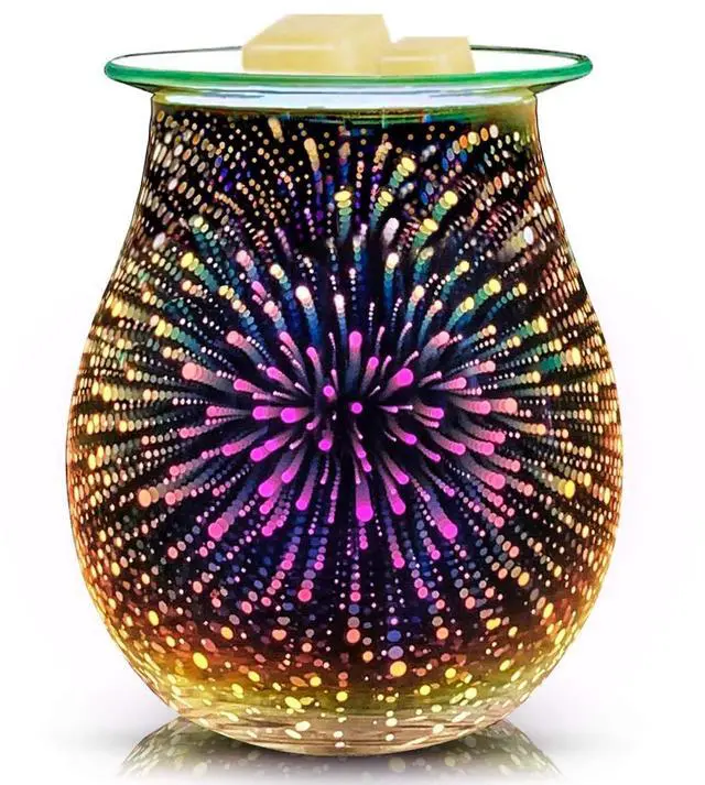 Main image of Wax Melt Warmer for Scented Wax- Glass Wax Melter for Home Fragrance with Removable Tray, Essential Oil Warmer Wax Cubes Burner Aroma Night Light for Home Office Bedroom Decor Gifts for Women