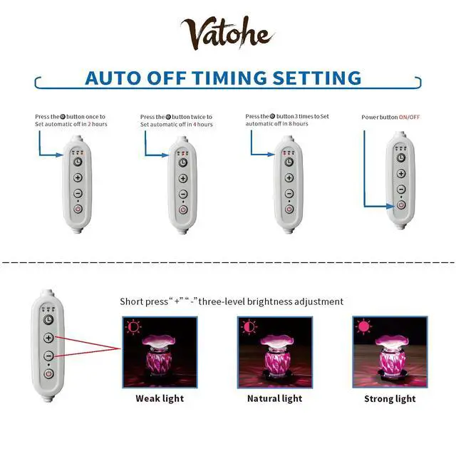 Alt view image 5 of 7 - 0.5M Auto Off Timer for Oil Wax Warmer Burner Lamps 3 Settings 2,4,8 Hours Adjustable Light Brightness with Three Settings Levels high,Medium,Low Small Appliances MAX 60W (3DL 0.5M 1PC)