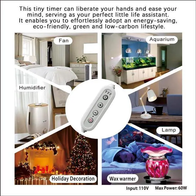 Alt view image 6 of 7 - 0.5M Auto Off Timer for Oil Wax Warmer Burner Lamps 3 Settings 2,4,8 Hours Adjustable Light Brightness with Three Settings Levels high,Medium,Low Small Appliances MAX 60W (3DL 0.5M 1PC)