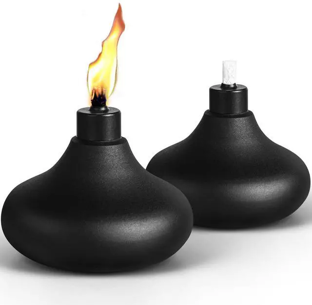 Main image of 2 Pack Metal Table Top Torches, 24.5oz Citronella Torches for Outside, Refillable Flame Light Torch, Decorative Tabletop Lantern for Yard, Patio, Deck, Garden, Party, Landscape