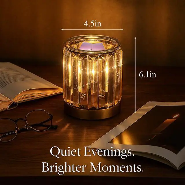 Alt view image 2 of 7 - Melting Heater Electric Burning Wax Burner Electric Essential Oil Warmer Incense Wax Melt Warmer Night Light Aroma Decorative Lamp for Gifts & Decor(Golden)