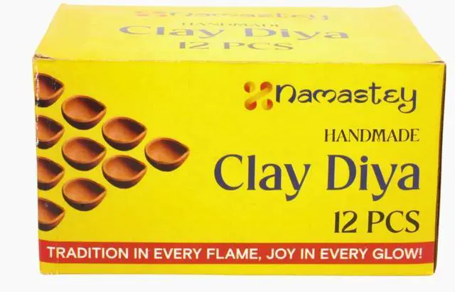 Main image of Traditional Handmade Plain Earthen Clay (Mitti) Diya for Diwali, Navratri, Diwali Decor, Home Decoration, Eco-Friendly | 12Pcs Brown Oil Lamp for Pooja, Festival Lighting, Terracotta, Diwali Diya