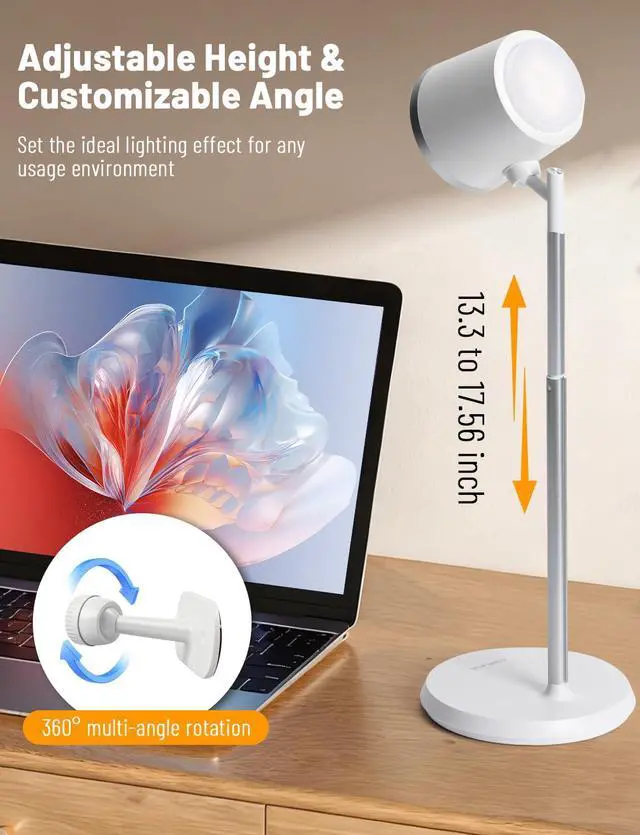 Alt view image 4 of 7 - Cordless Desk Lamp, Magnetic Wall Mount LED Light, Portable Warm Night Light, Rechargeable Battery Powered Lamp, Dimmable Brightness & 3 Color Modes, Table Light for Reading, Work, Bedroom, Hallway