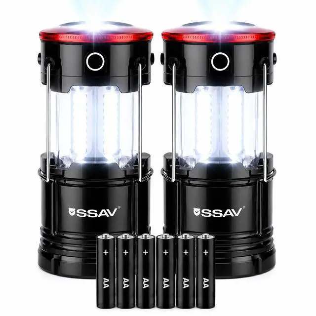 Main image of 2 Pack LED Camping Lantern Flashlight, LED Lanterns, Suitable Survival Kits for Hurricane, Emergency Light for Storm, Outages, Outdoor Portable Lanterns | Batteries Included