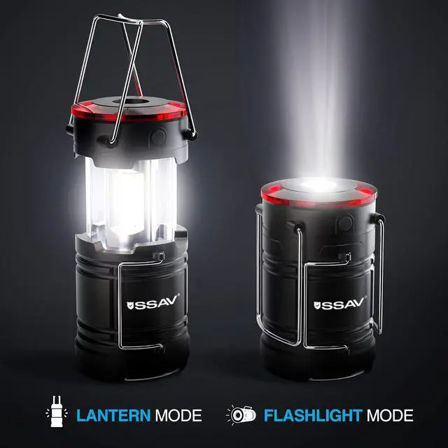 Alt view image 5 of 6 - 2 Pack LED Camping Lantern Flashlight, LED Lanterns, Suitable Survival Kits for Hurricane, Emergency Light for Storm, Outages, Outdoor Portable Lanterns | Batteries Included