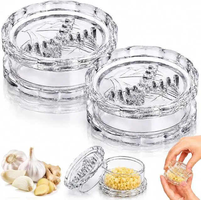 Main image of 2PCS Clear Manual Garlic Twister and Ginger Mincer Tool, Manual Garlic Twister and Mincer, Garlic Crusher, Garlic Grinder, Compact Garlic Mincer Tool, Ginger, Herbs (White-2PC)