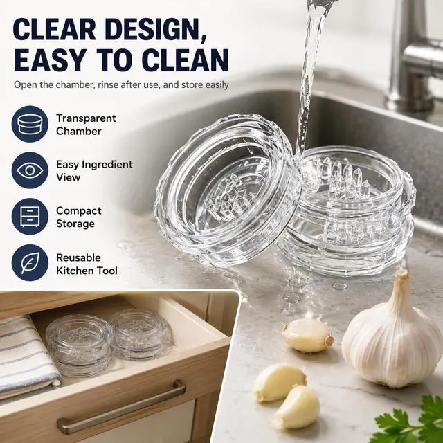 Alt view image 6 of 7 - Manual Garlic Twister Mincer Tool, Garlic Chopper, Garlic Crusher & Garlic Press Alternative for Garlic, Ginger, Onion, Herbs and Nuts, Hand Twist Food Prep Tool, Manual Kitchen Gadget2PCS