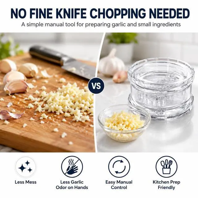 Alt view image 2 of 7 - Manual Garlic Twister Mincer Tool, Garlic Chopper, Garlic Crusher & Garlic Press Alternative for Garlic, Ginger, Onion, Herbs and Nuts, Hand Twist Food Prep Tool, Manual Kitchen Gadget2PCS