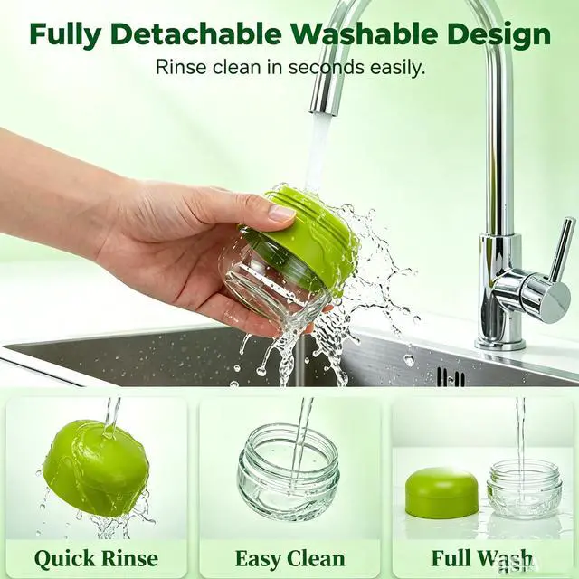 Alt view image 3 of 7 - Garlic Crusher and Mincer,Garlic Press and Chopper with Container, Stainless Steel Blade Garlic Slicer, Manual Garlic Cutter for Kitchen Cooking and Food Prep -green