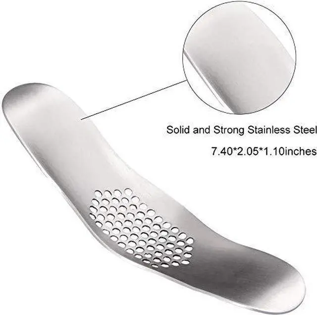 Alt view image 3 of 7 - Garlic Press Stainless Steel Garlic Rocker with Silicone Peeler
