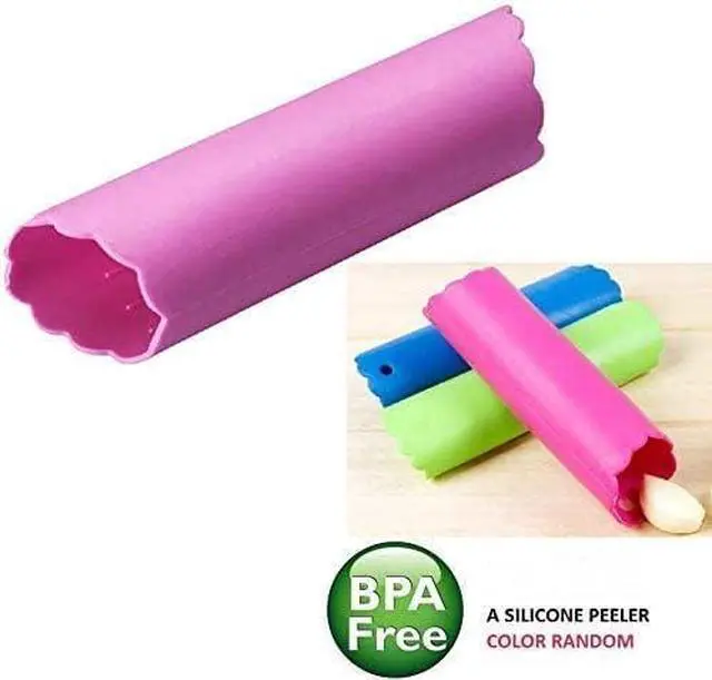 Alt view image 4 of 7 - Garlic Press Stainless Steel Garlic Rocker with Silicone Peeler